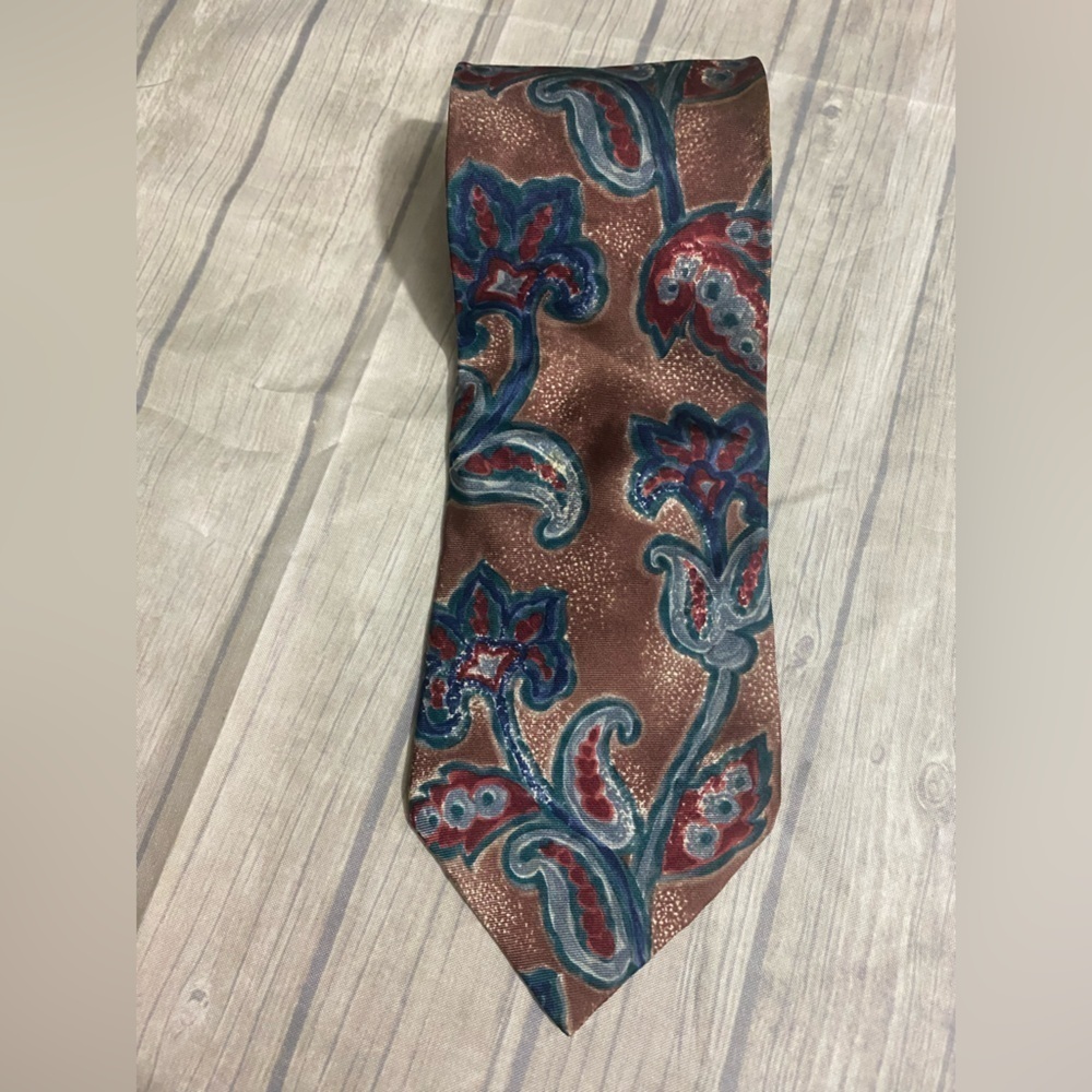 JACQUES ESTIER 100% ITALIAN SILK MEN'S ARTSY PAISLEY PRINT NECK TIE